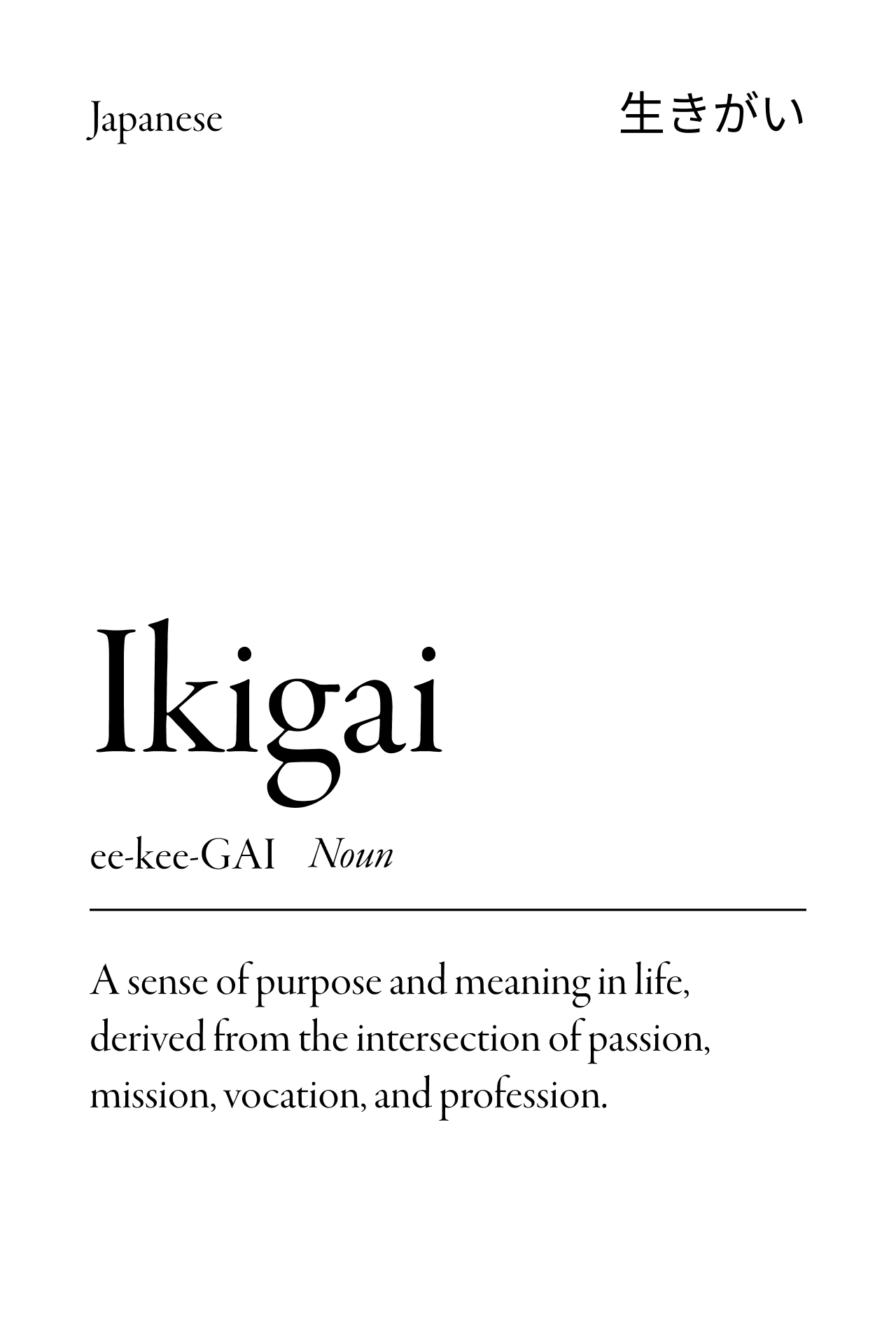 Framed mockup of Ikigai