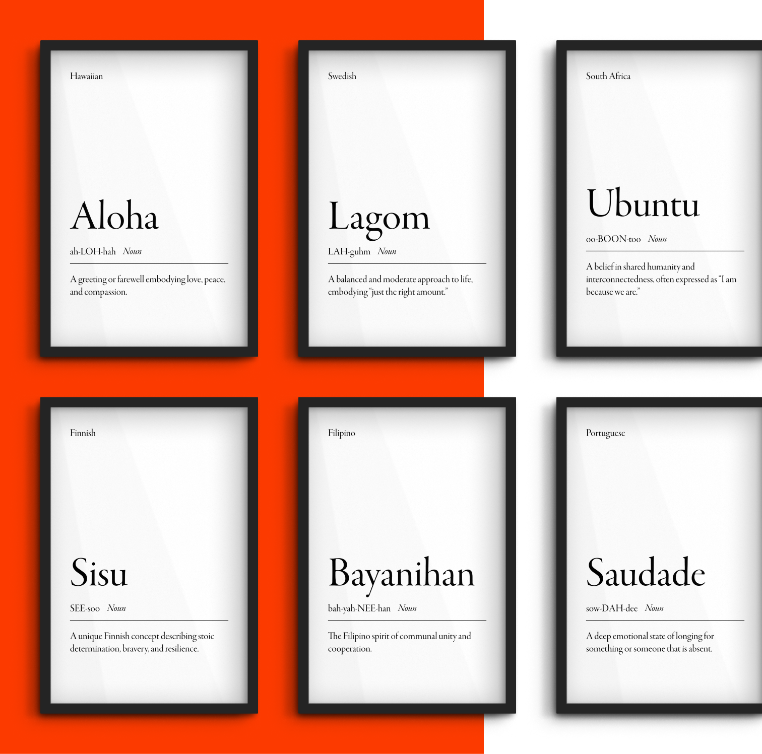 Poster examples across definitions, quotes, proverbs, phrases, and power words